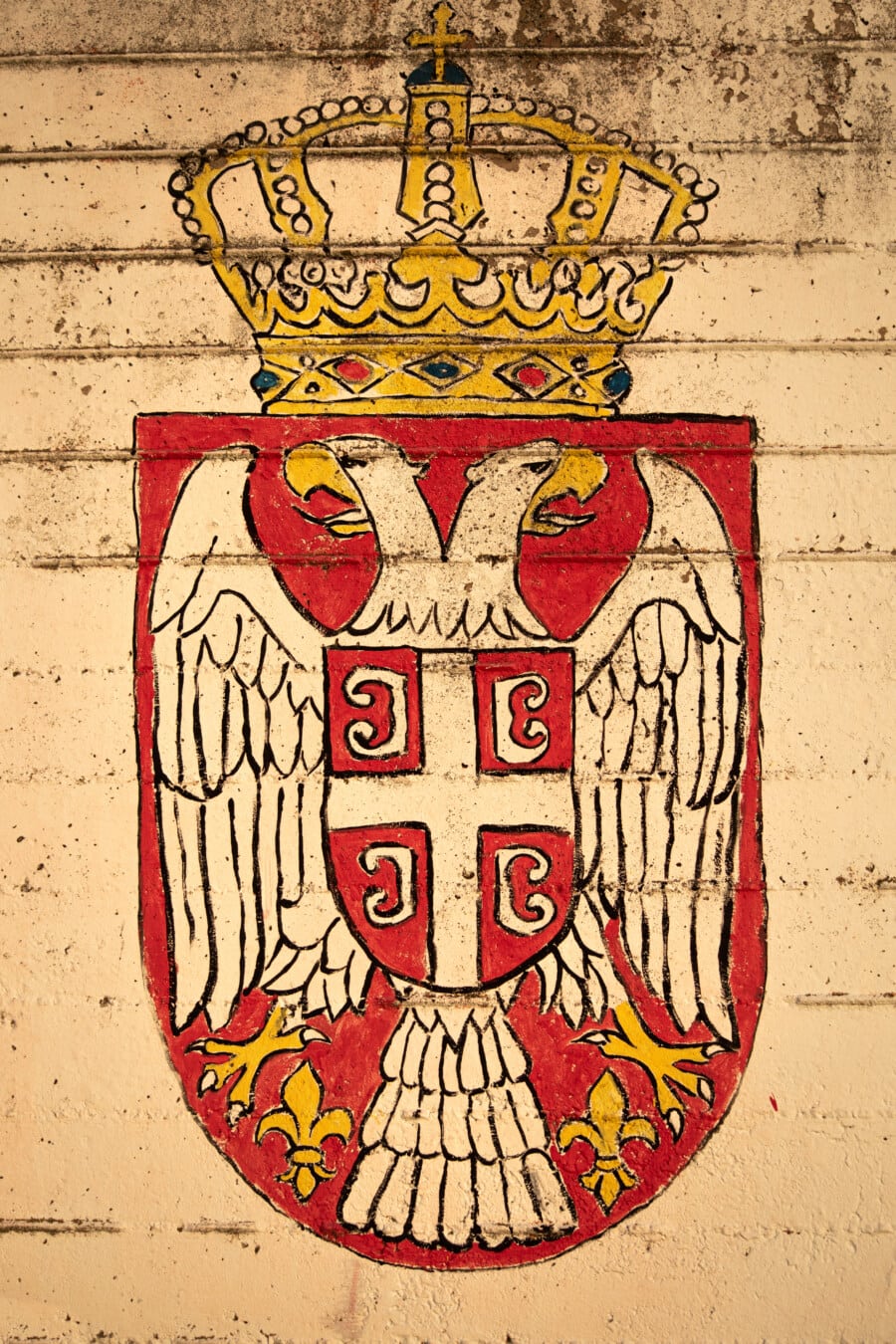 simetría, símbolo, Armería, Serbia, Graffiti, Patrimonio, corona, águila, antiguo, antigua