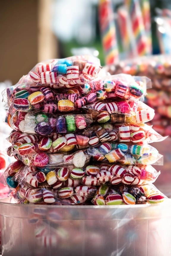 бонбони, купища, вкусни, много, домашно, цветни, сладкарски изделия, храна, сладко, цвят