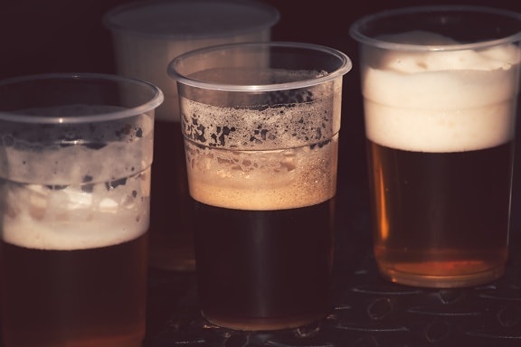 sör, üveg sör, hab, világosbarna, folyadék, ital, teljes, ital, üveg, alkohol