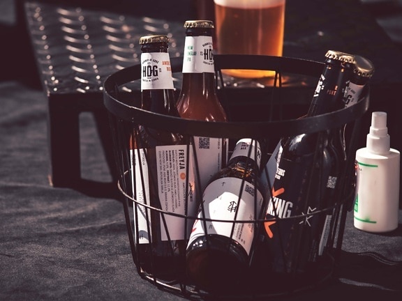 кошница, бира, занаят, ръчно изработени, бутилки, бира стъкло, бутилка, контейнер, напитка, стъкло
