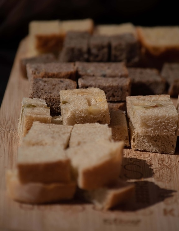 slices, miniature, bread, close-up, wholemeal bread, food, baking, homemade, nutrition, brown