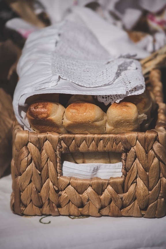 cesta, hecho a mano, pastelería, pan, productos de panadería, alimentos, de la hornada, desayuno, naturaleza muerta, hecho en casa