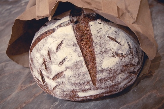 wholemeal, wholemeal bread, wholemeal flour, shopping, groceries, paper, food, retro, bread, homemade