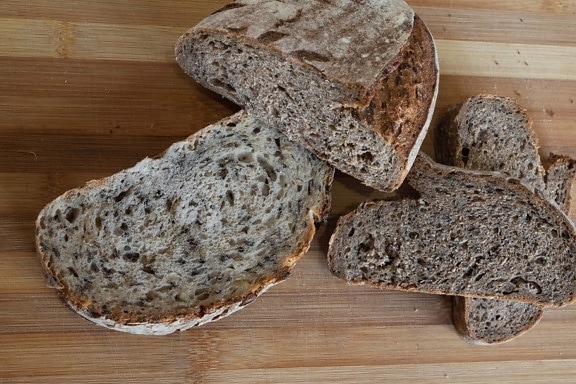 bột mì nguyên cám, bánh mì ngũ cốc, bánh mì, lát, ký-đóng, Bàn nhà bếp, tự chế, lúa mạch đen, gỗ, bột mì