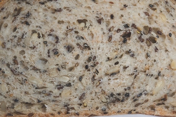 texture, slice, wholemeal bread, close-up, seed, wheat, sesame, linen, rye, bread