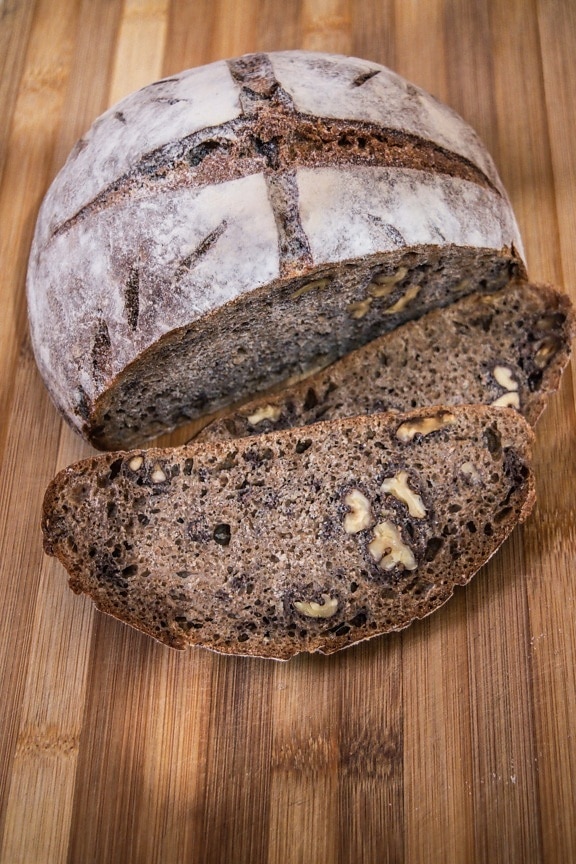 traditional, bread, organic, seed, wholemeal bread, walnut, food, wheat, wood, rye