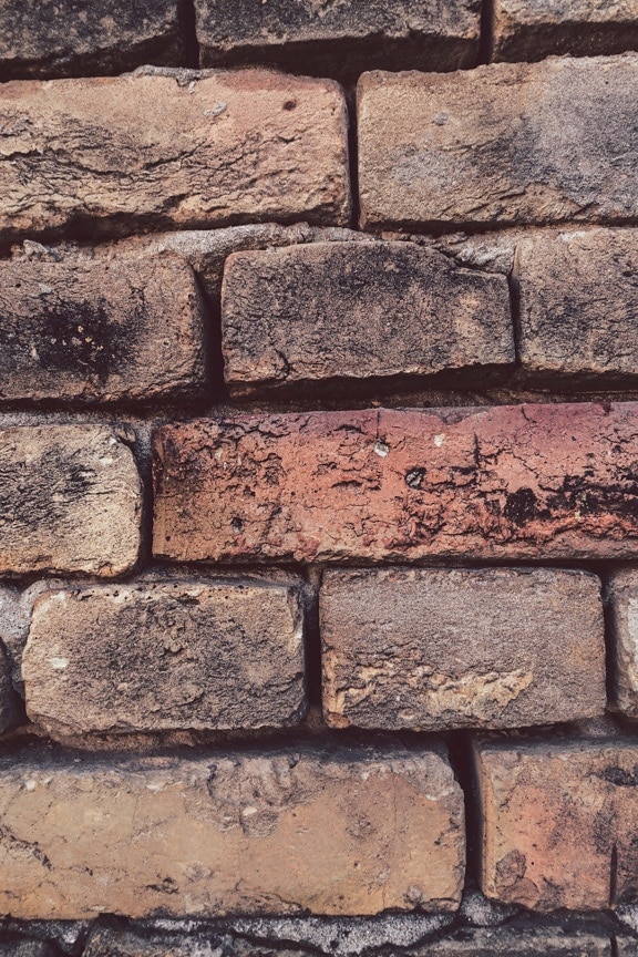 Wand, alt, Verfall, Ziegel, aus nächster Nähe, dreckig, Mörtel, Mauerwerk, gewöhnliche, horizontal