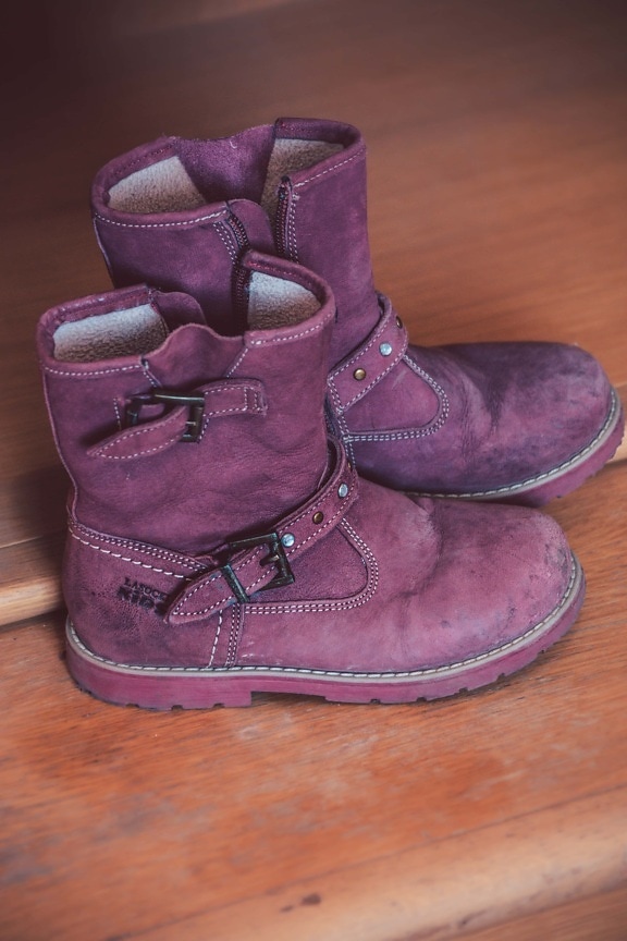 皮革, 靴子, 紫色, 鞋, 冬天, 颜色, 对, 启动, 时尚, 配件