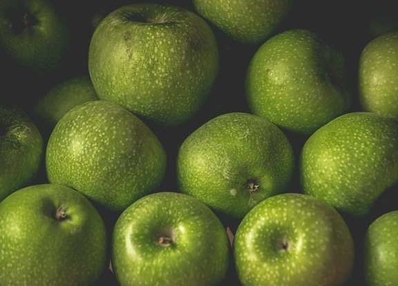 pommes, jaune verdâtre, pomme, frais, organique, fermer, alimentaire, produire, santé, vitamine