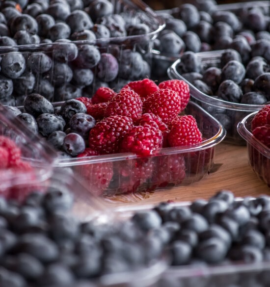 Raspberry, Blueberry, organik, Produk, pasar, antioksidan, vitamin C, Raspberry, buah, menghasilkan