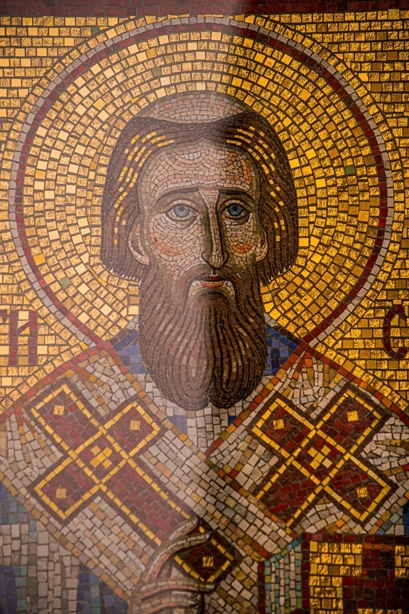 mosaik, Byzantinske, kunst, helgen, ortodokse, kristendommen, portræt, religion, kultur, mønster