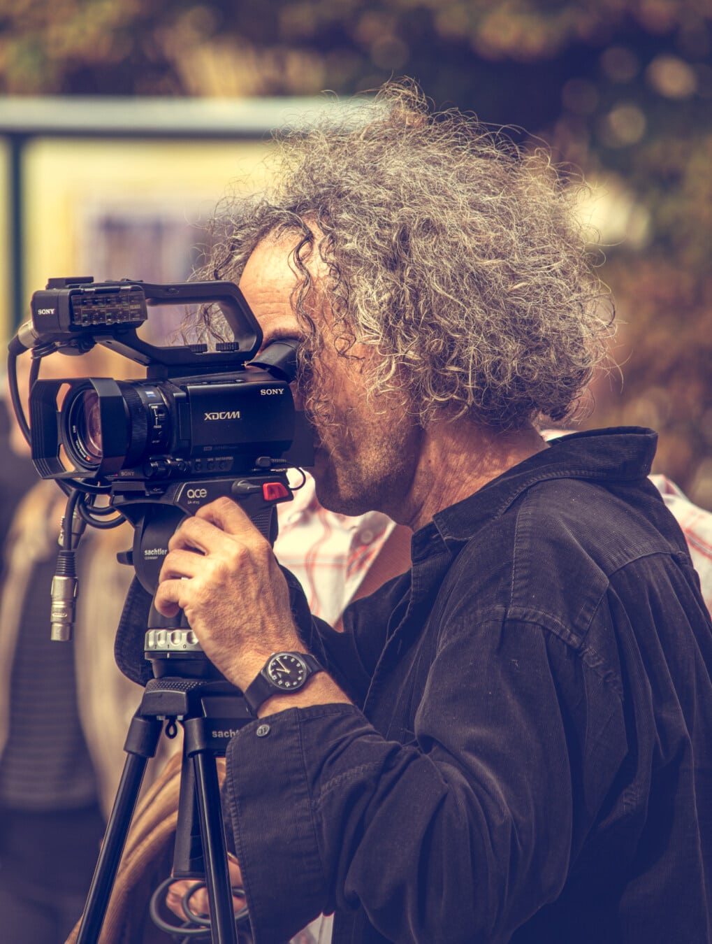 ビデオカメラ, ビデオの録画, レコーディング, 映画, 写真家, テレビ, 備品, レンズ, 縦方向, ジャーナリスト