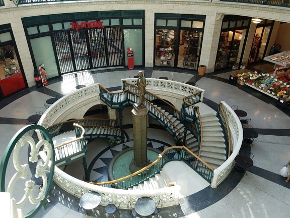 shopping, mall, staircase, architecture, structure, indoors, interior design, commerce, inside, luxury