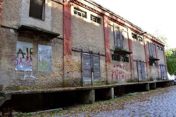 skladišta, industrijsko, napušteno, zapušten, tvornica, propadanje, arhitektura, zgrada, staro, ulica