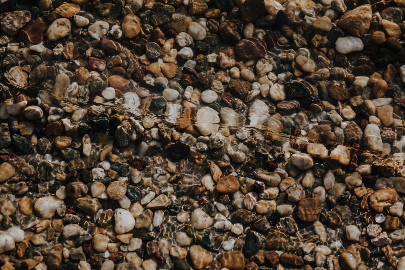 Pebble, småsten, undervands, gennemsigtig, vand, renhed, grus, sten, klippe, tekstur
