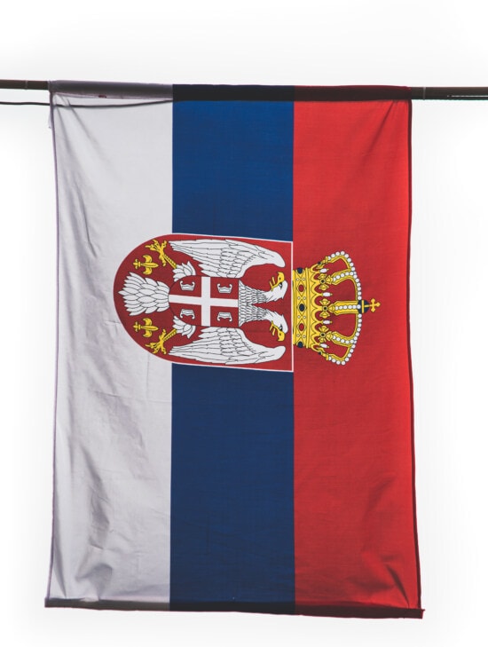 drapeau, suspendu, Serbie, démocratie, héraldique, République démocratique, pays, patriotisme, emblème, toile