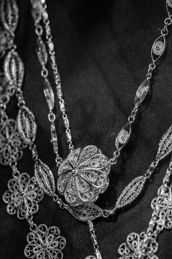 arte, plata, joyería, hecho a mano, cadena, Collar, granos, lujo, decoración, brillante