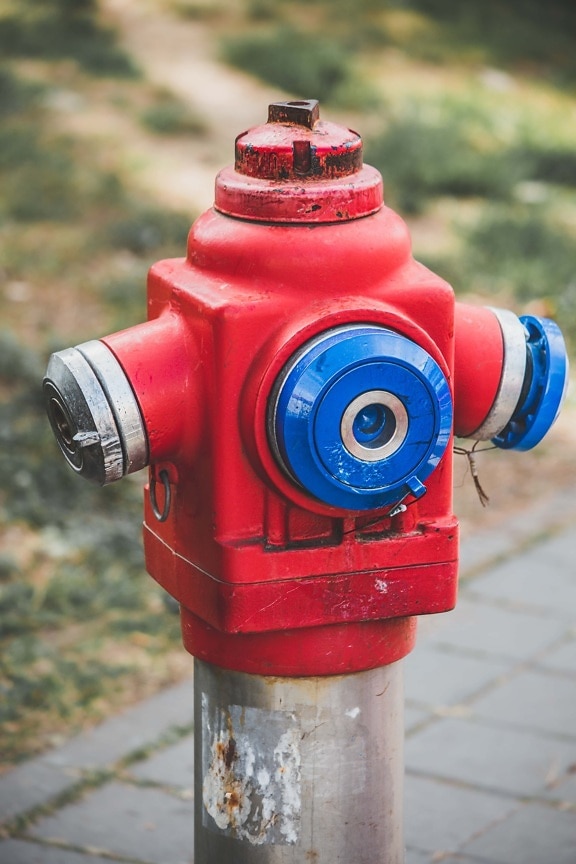 hydrantu, bezpečnost, tlak, litina, staré, venku, kohoutek, zařízení, průmysl, nouzové