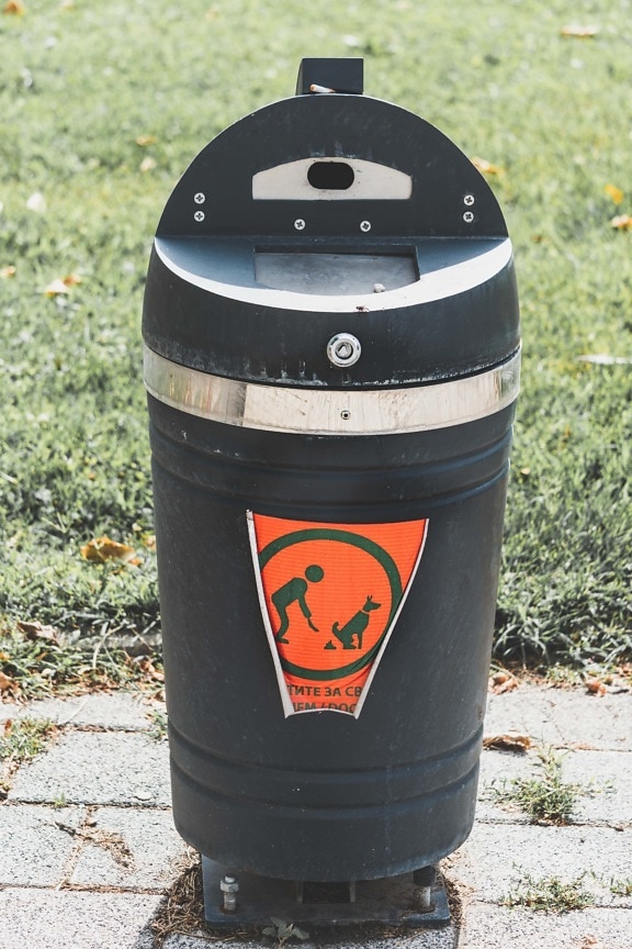 Mülleimer, automatische Speicherbereinigung, Müll, Container, Papierkorb, Recycling, im freien, Abfälle, Natur, Schwarz