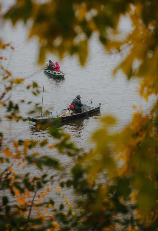 vissersboot, visserij, Visser, weer, koude, herfst seizoen, boot, water, buitenshuis, waterscooters
