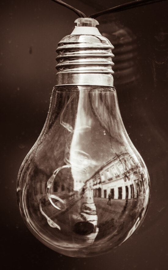 light bulb, sepia, hanging, wires, monochrome, glass, retro, black and white, still life, art