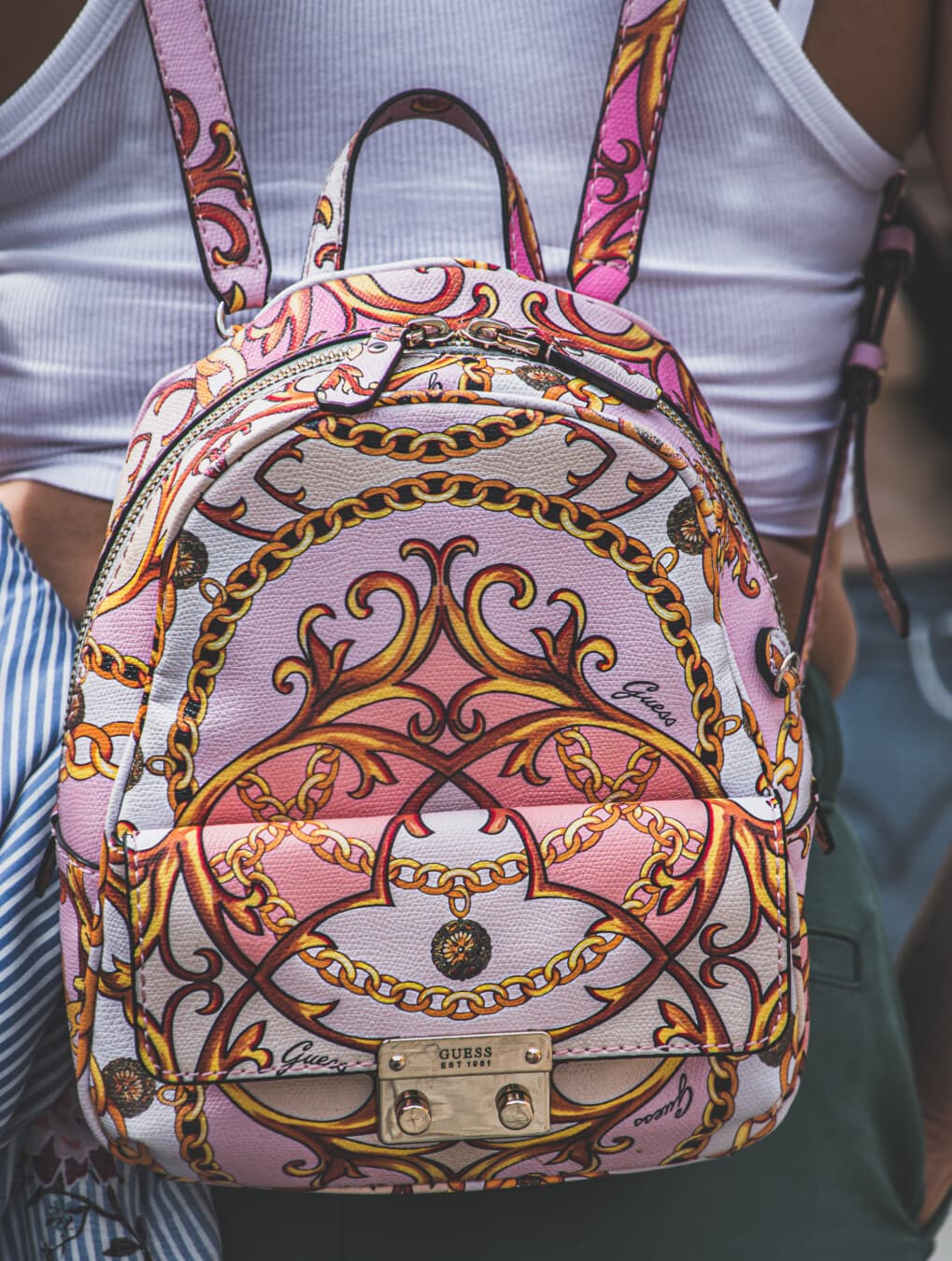 backpacker, backpack, colorful, fancy, trendy, fashion, style, decoration, art, retro