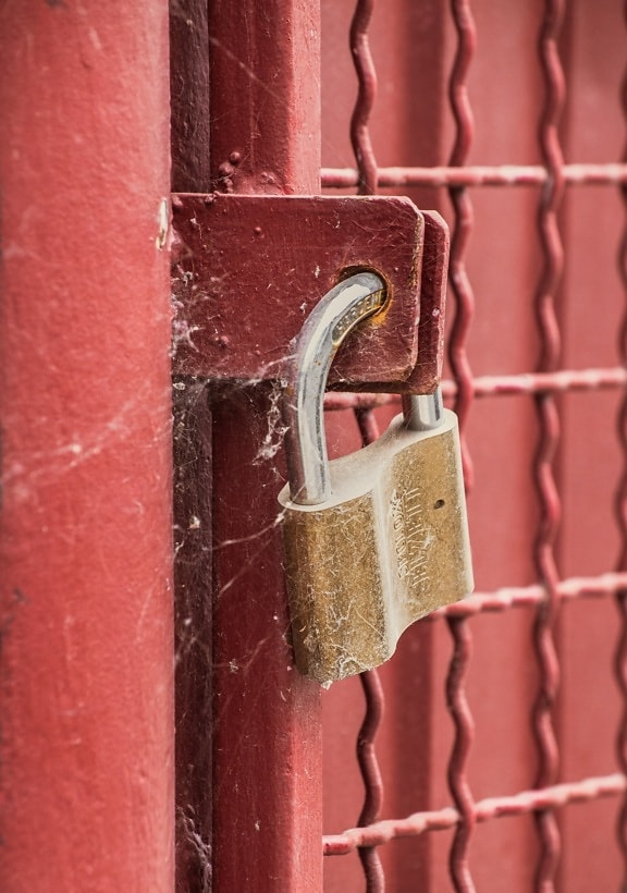 padlock, protection, fence, door, device, lock, security, iron, fastener, gate