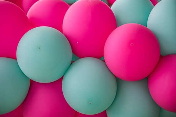 grön, ballong, rosa, dekoration, färgglada, firande, syre, helium, färg, många