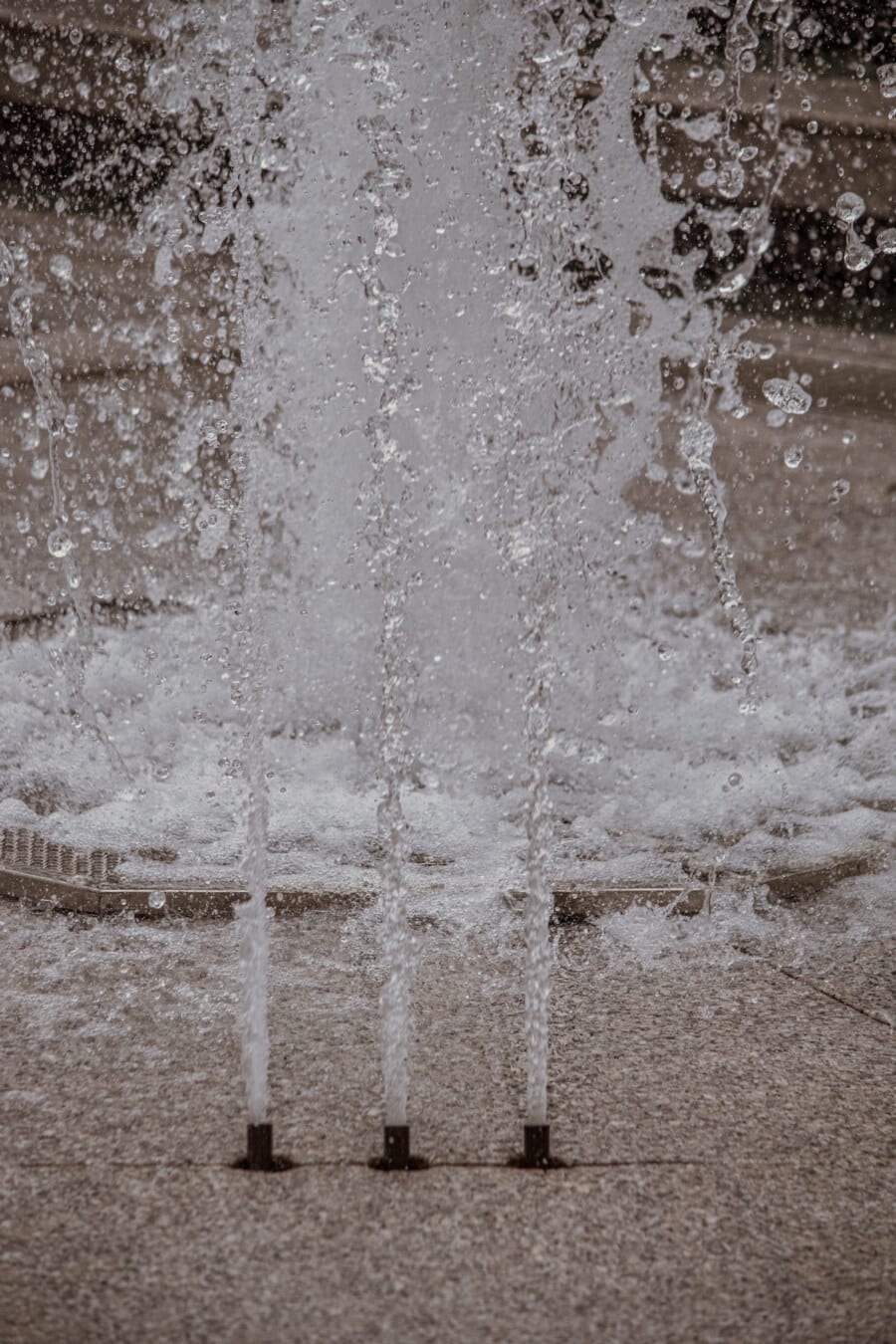 pompa acqua, salto di acqua, bagnato, Fontana, spruzzo, fronzolo, bianco e nero, dettaglio, umidità, urbano