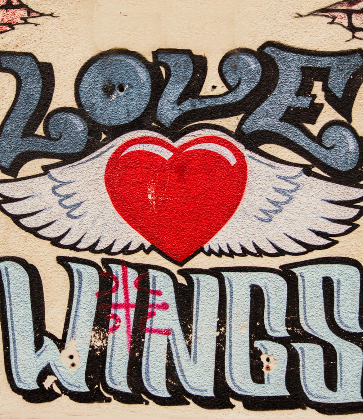 graffiti, love, text, message, romantic, wings, heart, angel, decoration, design