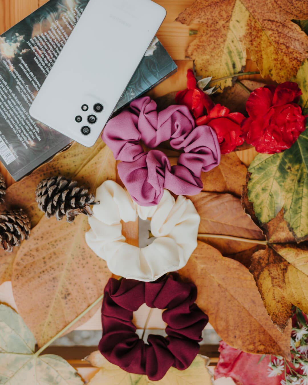 automne, bandeaux cheveux, nature morte, Rose, feuilles jaunes, téléphone portable, design d’intérieur, feuille, Noël, mariage