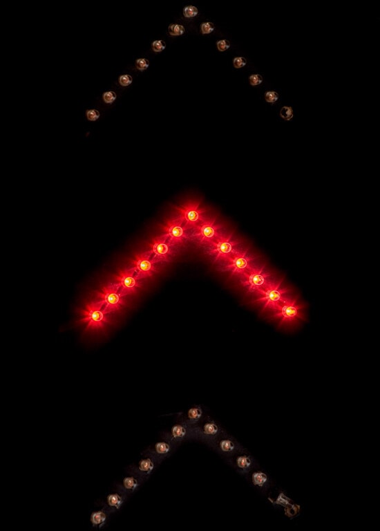 Panah, tegak, lampu merah, dioda, iluminasi, tanda, simbol, perangkat, jantung, bentuk