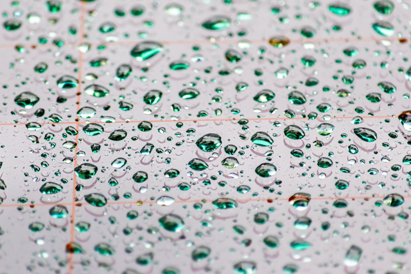 goccia di pioggia, umidità, condensazione, goccioline, da vicino, dettagli, vetro, liquido, bagnato, turchese