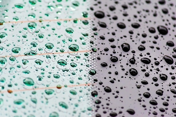 dažďová kvapka, dážď, rosy, textúra, kvapôčky, makro, zväčšenie, reflexie, sklo, kondenzácia