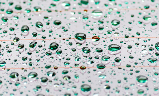 雨滴, 宏, 透明, 水分, 滴, 玻璃, 雨, 绿, 明确, 湿