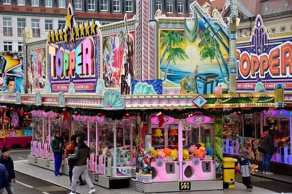 toeristische attractie, kleurrijke, carnaval, carrousel, Circus, centrum, Straat, stad, Festival, markt