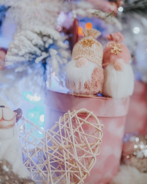 nain, nouvel an, décoration, Noël, Sapin de Noël, romantique, traditionnel, célébration, design d’intérieur, fait main