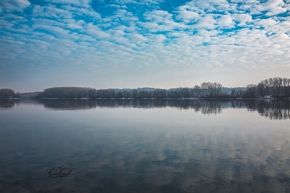 beautiful, lake, reflection, waterfront, blue sky, landscape, forest, lakeside, shore, water