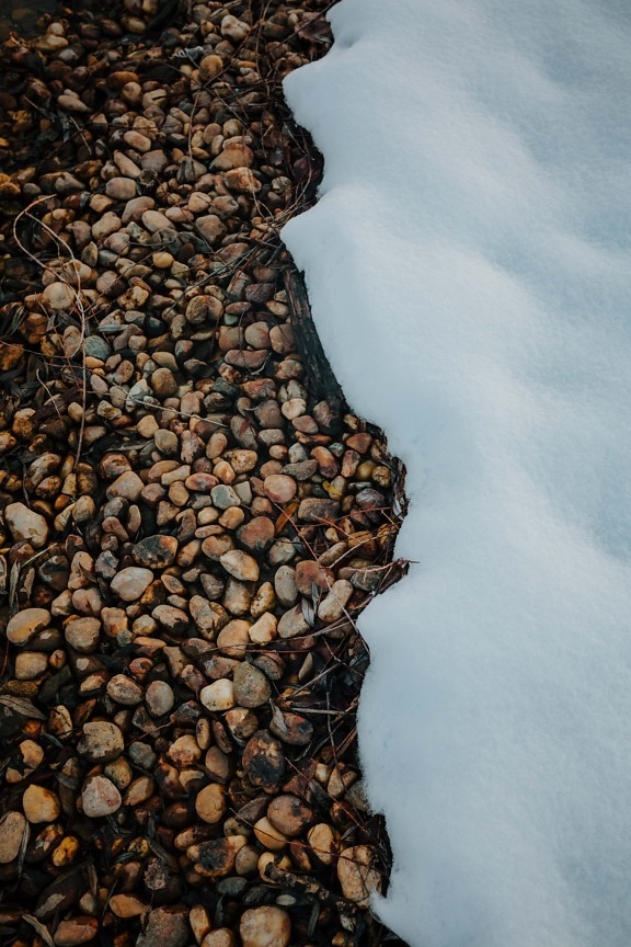 ground, snow, frost, pebbles, rocks, snowy, frozen, nature, rock, texture