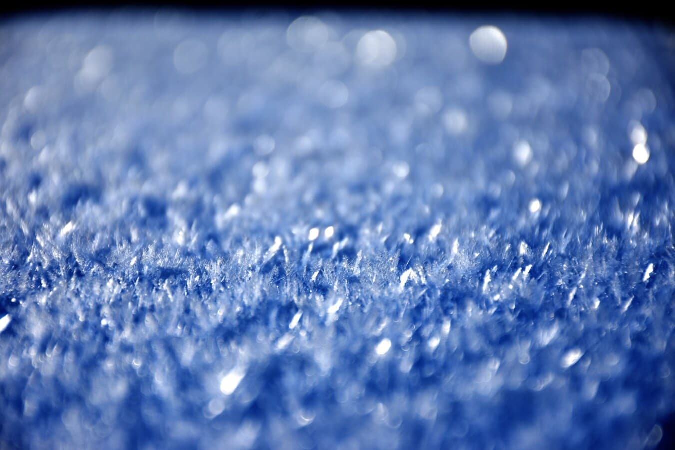 makro, frost, iskrystallen, is, detaljer, frosne, skinnende, krystal, vinter, Blur