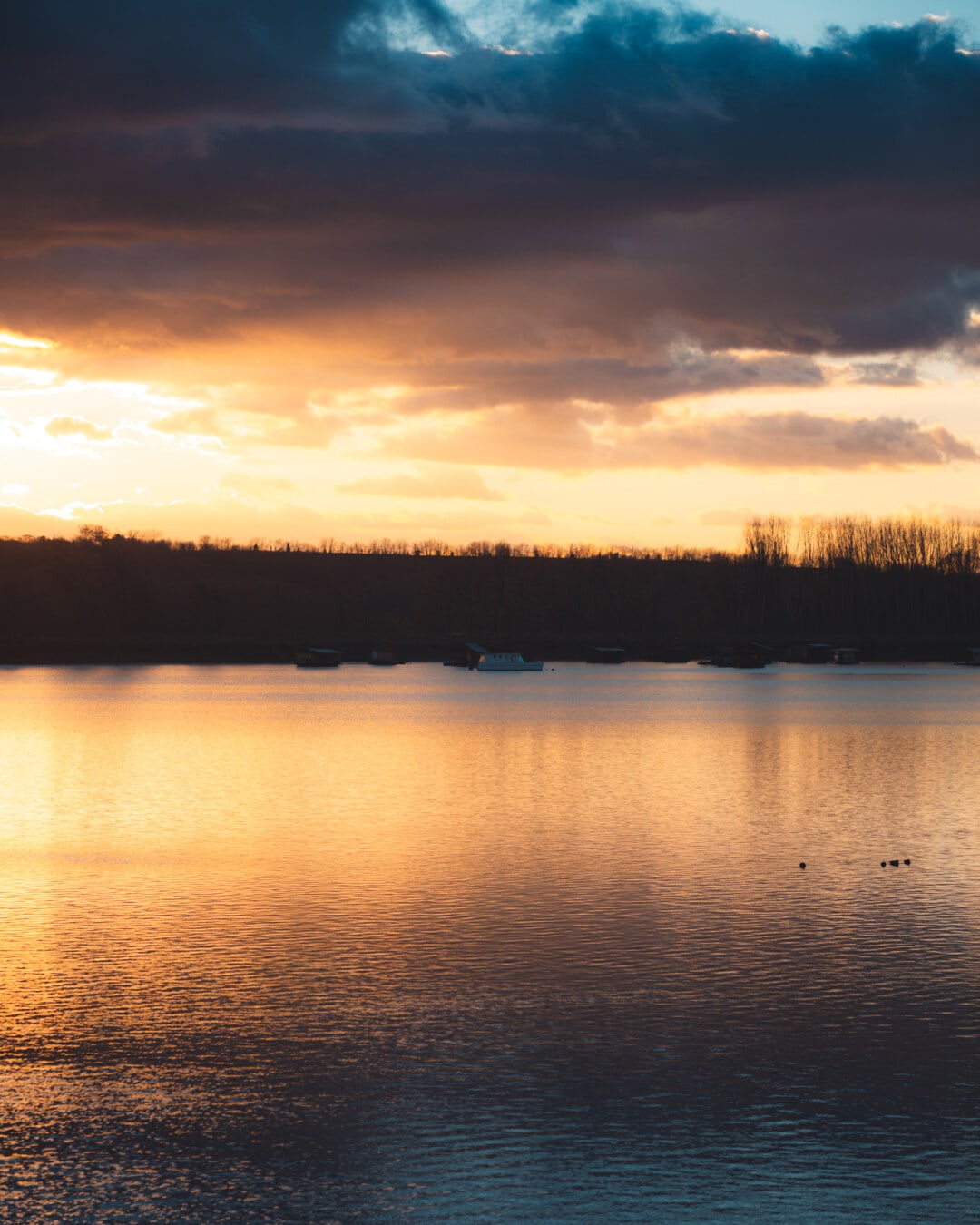 beautiful, sunrise, boathouse, lakeside, sun, landscape, sunset, water, lake, reflection