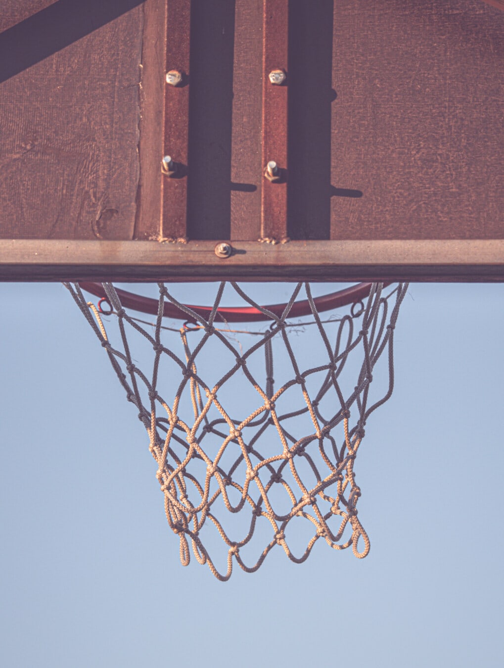 basketball, basketball court, sport, high, outdoors, old, hanging, metal, outdoor, object