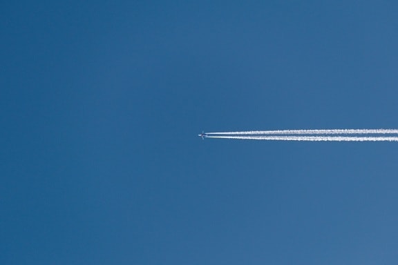 distance, airplane, blue sky, travel, flying, air, flight, aircraft, vehicle, aerial