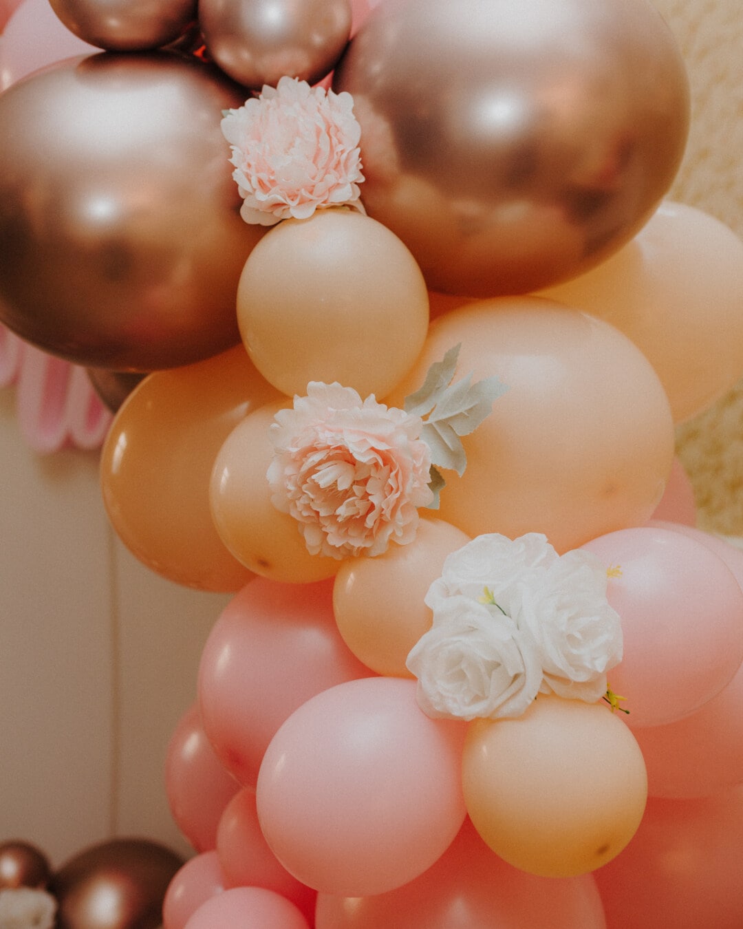 Ballon, glänzend, Helium, Rosa, Pastell, Anordnung, Blumen, Interieur-design, glänzend, hell