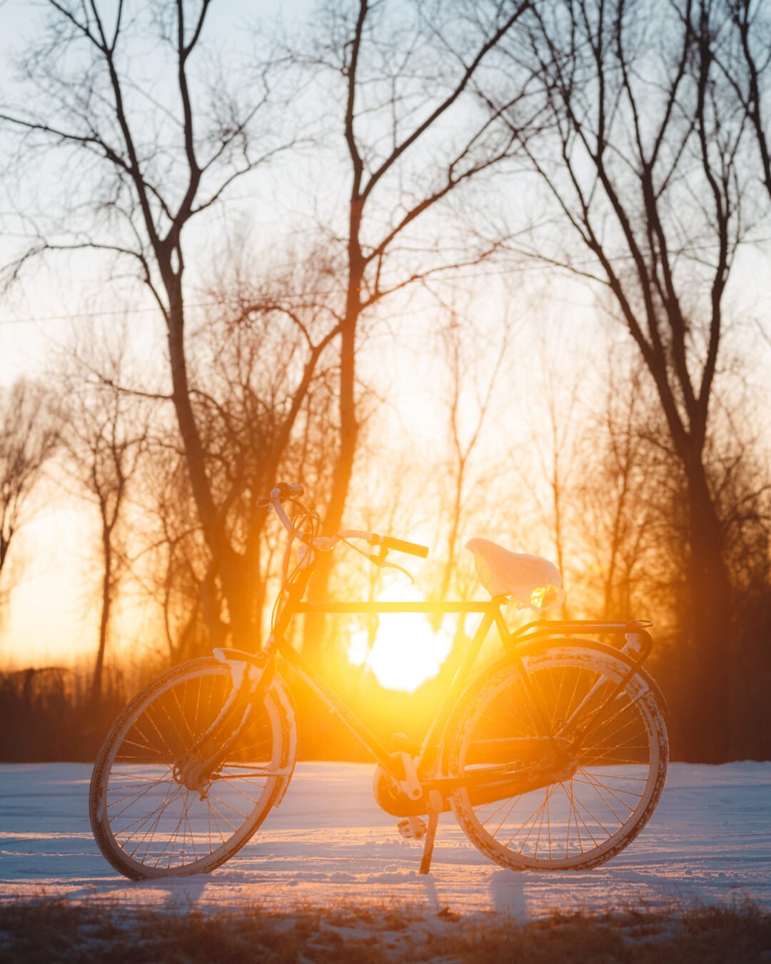 Luz do sol, brilhante, mancha solar, bicicleta, silhueta, luz de fundo, veículo, amanhecer, pôr do sol, bom tempo