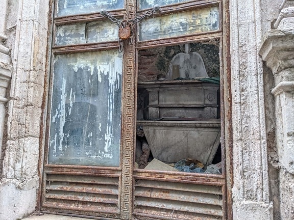 predné dvere, kaz, opustené, gotický, Náhrobný kameň, hrob, vchod, visiaci zámok, reťazec, architektúra