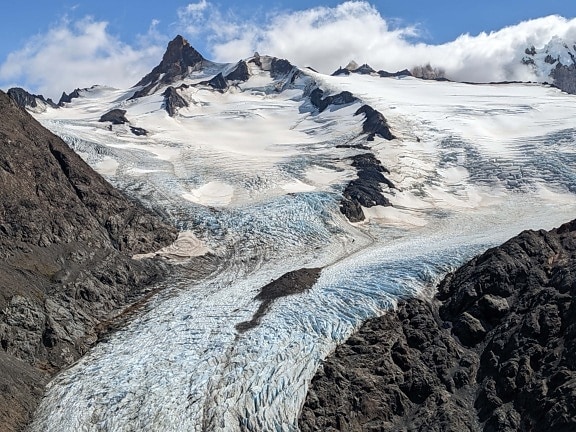 Avalanche, geleira, pico de montanha, Geologia, erosão, campo de gelo, montanha, neve, paisagem, Inverno