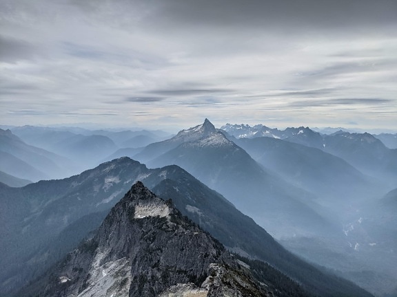 majestätisch, Bergspitze, Morgen, Nebel, Hochland, Landschaft, Berge, Angebot, Berg, Gletscher