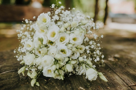 karangan bunga, cantik, bunga putih, mawar, romantis, masih hidup, keanggunan, mewah, bunga, pernikahan