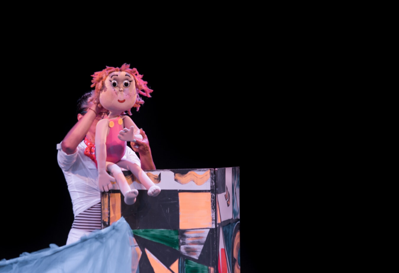 puppet show, theater, doll, costume, show, stage, woman, drama, art, performance